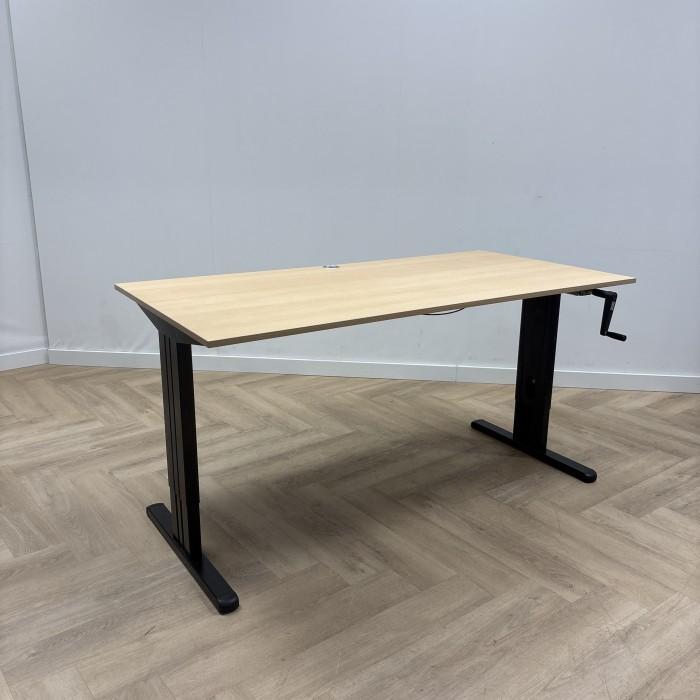 Ergoswiss slingerbureau, 160x80 cm. beuken - zwart, Huis en Inrichting, Bureaus, Bureau, Gebruikt