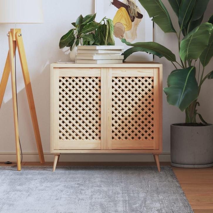 vidaXL Kastdeuren met latwerk 2 st 39,5x61,5 cm massief, Doe-het-zelf en Bouw, Hang- en Sluitwerk, Nieuw, Verzenden