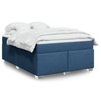 vidaXL Boxspring met matras stof blauw 160x200 cm, Verzenden, Nieuw