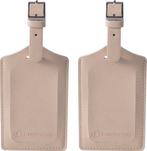 2dekans | EverNeeds Bagagelabel - PU Leer - Crème - 2 Stuks, Ophalen of Verzenden, Nieuw