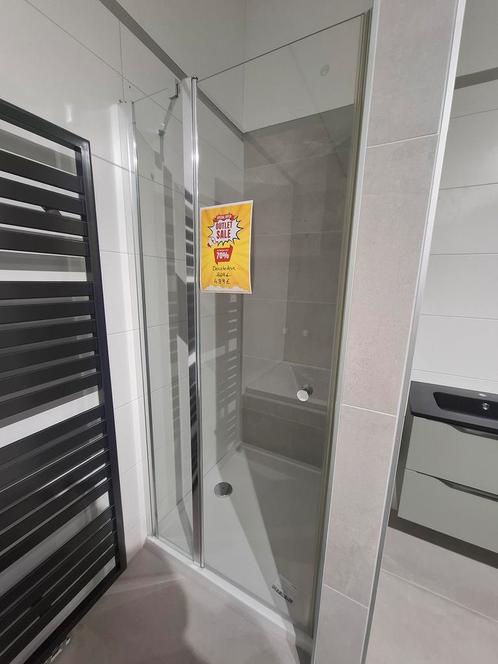 Draaideur met Vast stuk 90 cm - Toonzaalmodel -50%, Doe-het-zelf en Bouw, Sanitair, Douche, Nieuw, Chroom, Glas, Ophalen