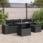 vidaXL Salon de jardin 6 pcs avec coussins noir résine, Verzenden, Neuf, Salons de jardin