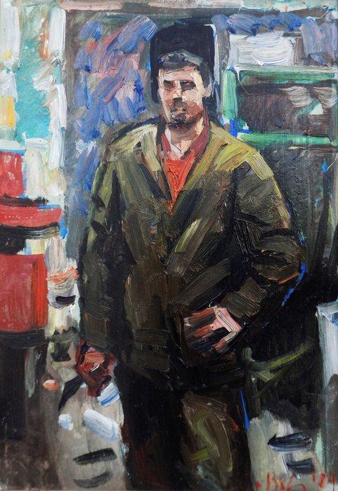 Sergey Alexandrovich Vovk (1958) - Ritratto di un operaio, Antiek en Kunst, Kunst | Schilderijen | Klassiek