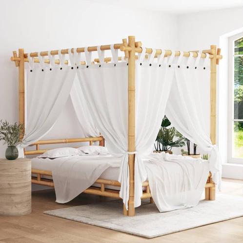 vidaXL Hemelbed 140x200 cm bamboe, Huis en Inrichting, Slaapkamer | Bedden, Nieuw, Verzenden