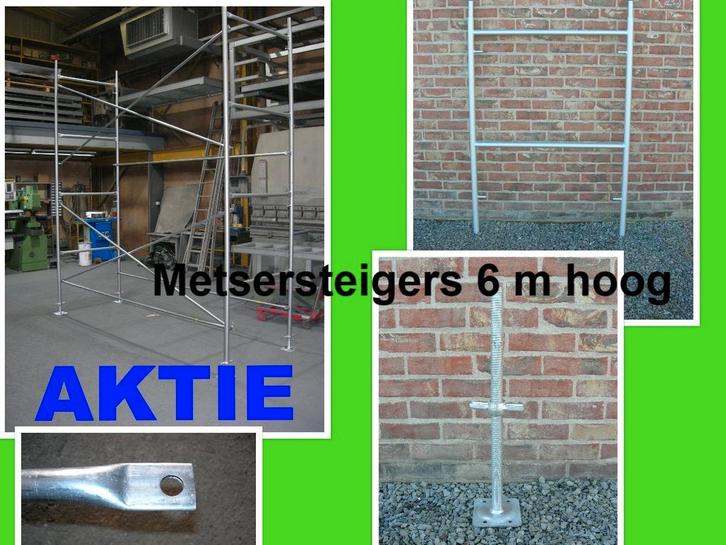 Metsersteigers 6 m hoog x 2,50 m tot 10 m lang - stellingen, Doe-het-zelf en Bouw, Steigers, Gevelsteiger, Nieuw, 5 meter of hoger