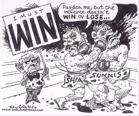 Pentekening Amerika - winnen in Irak (lijst optie), Antiek en Kunst, Kunst | Tekeningen en Fotografie, Verzenden