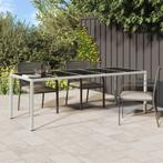 vidaXL Tuintafel 250x100x75 cm poly rattan en gehard glas, Tuin en Terras, Tuintafels, Verzenden, Nieuw