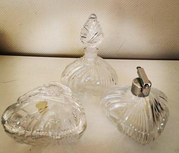Art déco Ensemble de toilette (3) - Bleikristal - Cristal -