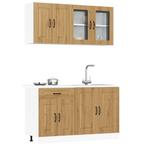 vidaXL 4-delige Keukenkastenset Kalmar bewerkt hout, Huis en Inrichting, Verzenden, Nieuw