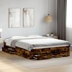 vidaXL Bedframe met lades bewerkt hout gerookt eikenkleurig, Huis en Inrichting, Slaapkamer | Bedden, Verzenden, Nieuw