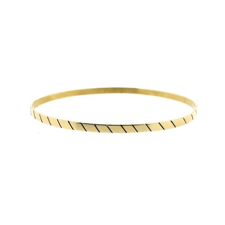 Gouden slavenarmband met patroon | Ø 65 mm (gouden armband), Handtassen en Accessoires, Armbanden, Overige kleuren, Gebruikt, Goud