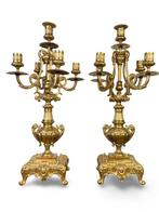 Kandelaber (2) - Verguld brons - Hoogte 54cm