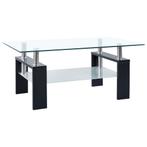 vidaXL Table basse Noir et transparent 95x55x40 cm Verre, Verzenden