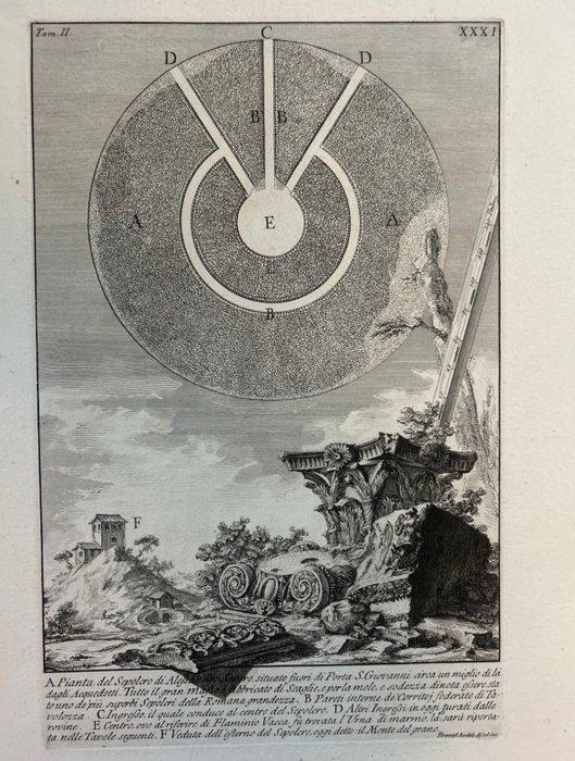 Giovanni Battista Piranesi (1720-1778) - Pianta del sepolcro, Antiek en Kunst, Antiek | Overige Antiek