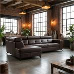 Leren hoekbank Nova - 2.5-zits arm rechts + Longchair arm, Antiek en Kunst, Ophalen of Verzenden