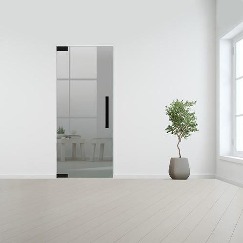 Glazen binnendeur zonder kozijn zwart beslag-Linksdraaiend-G, Doe-het-zelf en Bouw, Glas en Ramen, Nieuw, Verzenden