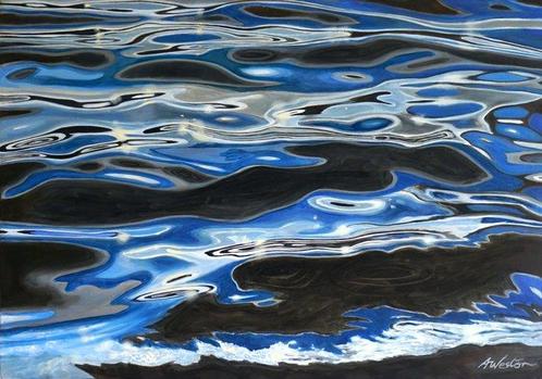 Alan Weston - Lantic Bay, Cornwall, Antiek en Kunst, Kunst | Schilderijen | Modern