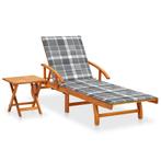 vidaXL Chaise longue de jardin avec table et coussin, Verzenden