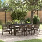 vidaXL 9-delige Tuinset Bruin Poly Rattan, Tuin en Terras, Tuinstoelen, Verzenden, Nieuw