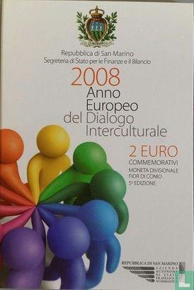 San Marino 2 euro 2008 (folder) Europees Jaar van de int..., Postzegels en Munten, Munten | Europa | Euromunten, Losse munt, 2 euro