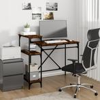 vidaXL Bureau 105x50x90 cm bewerkt hout en ijzer gerookt, Verzenden, Nieuw