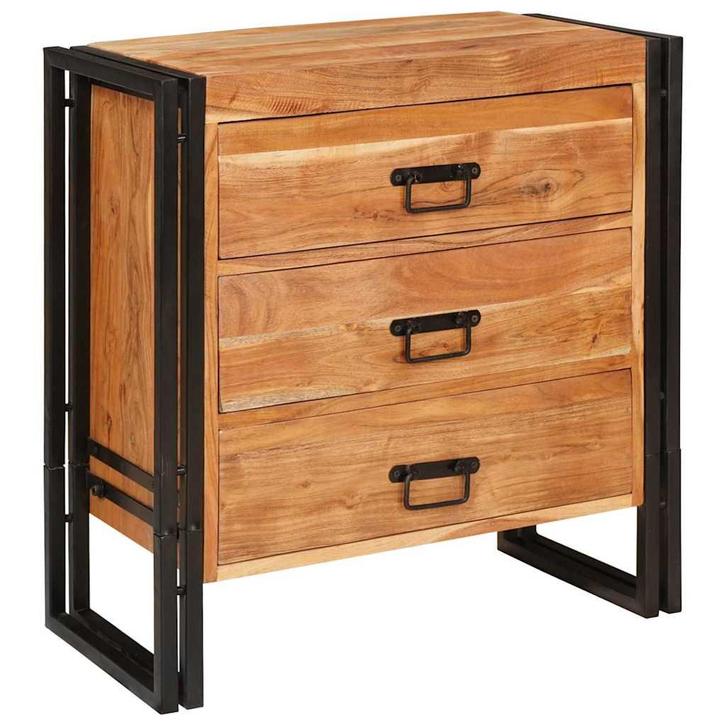 vidaXL Dressoir met lade Bruin 66 x 33 x 70 cm Massief, Huis en Inrichting, Kasten | Dressoirs, Nieuw, Verzenden