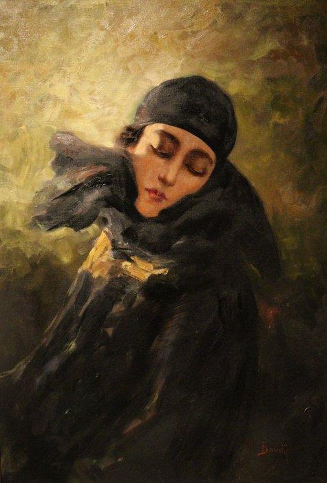 Cesare Bacchi (1881-1971) - Art Deco portret, Antiek en Kunst, Antiek | Meubels | Stoelen en Sofa's