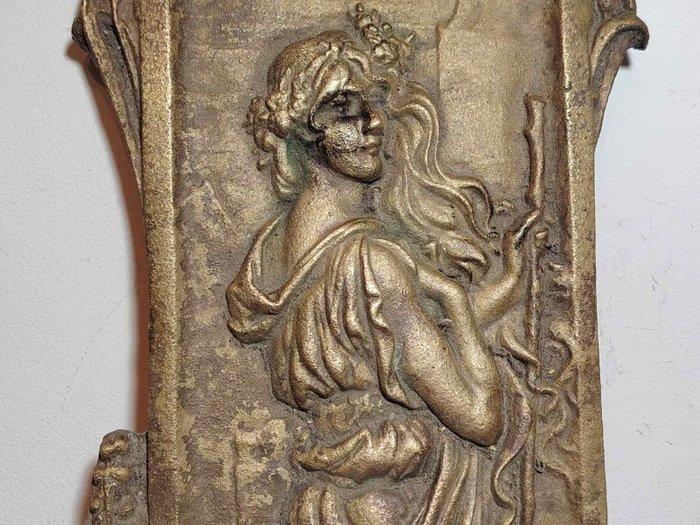 Art Nouveau woman brass relief based on Elisabeth Sonrel -, Antiek en Kunst, Curiosa en Brocante