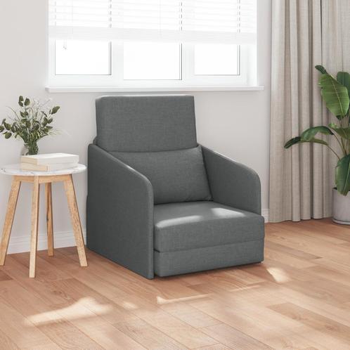 vidaXL Vloersofa Bed 2-in-1 Donkergrijs 65x80x83 cm Stof, Huis en Inrichting, Zetels | Zetels, Nieuw, Verzenden