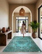 Turquoise vintage - Vloerkleed - 290 cm - 165 cm - met, Huis en Inrichting, Nieuw