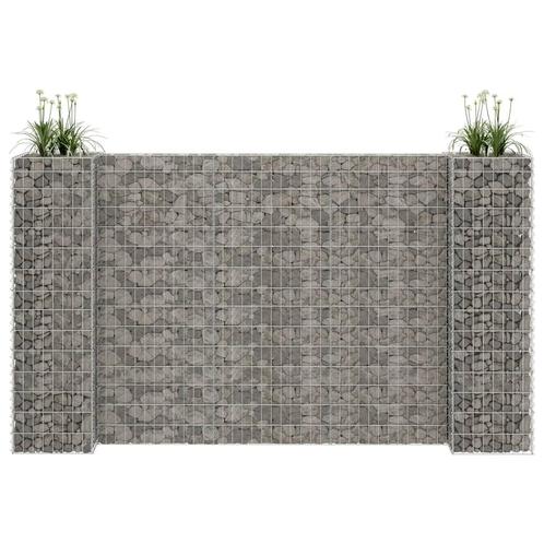 vidaXL Gabion plantenbak H-vormig 260x40x150 cm staaldraad, Tuin en Terras, Bloempotten, Nieuw, Verzenden
