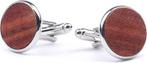 Manchetknoop Rose Wood Zilver maat  Heren, Verzenden, Nieuw