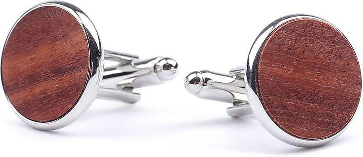 Manchetknoop Rose Wood Zilver maat  Heren, Bijoux, Sacs & Beauté, Boutons de manchette, Envoi