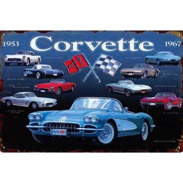 Wandbord reclamebord schild Corvette Cars bord, Verzenden, Huis en Inrichting