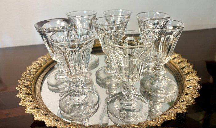 Montcenis - Drankservies (8) - Flat sides with a button -, Antiek en Kunst, Antiek | Glaswerk en Kristal
