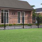 vidaXL Hekpoort met speerpunt zwart 394,5x125 cm, Tuin en Terras, Verzenden, Nieuw