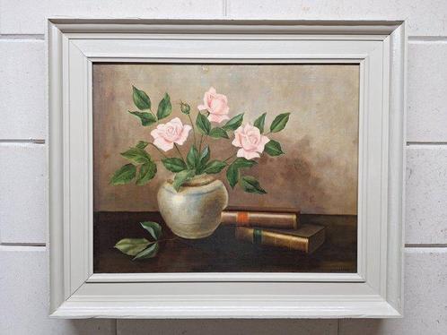 Nico Bruynestyn - Stilleven met een Vaas met Rozen en, Antiek en Kunst, Kunst | Schilderijen | Klassiek