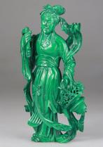 Statuette Kwanyin - Beeld Sculptuur - Malachiet - China -, Antiek en Kunst