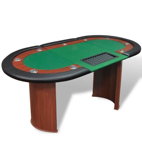 vidaXL Pokertafel voor 10 personen met dealervak en fichebak, Maison & Meubles, Tables | Tables d'appoint, Envoi