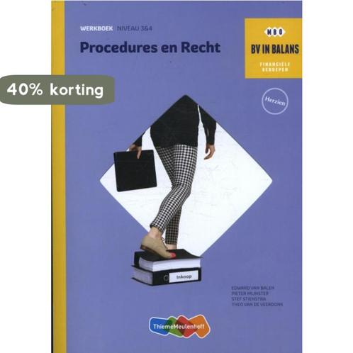 Procedures en recht / niveau 3 en 4 / Werkboek / BV in, Boeken, Schoolboeken, Zo goed als nieuw, Verzenden