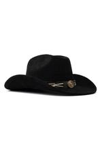 Cowboyhoed Zwart Gevlochten Band Zwarte Cowboy Western Hoed, Ophalen of Verzenden, Nieuw