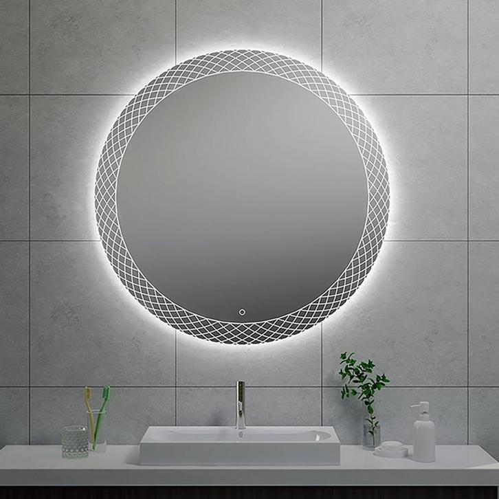 LED Spiegel 100cm | 15W | Instelbare Kleur & Dimbaar | Rond, Huis en Inrichting, Woonaccessoires | Spiegels, Nieuw, Verzenden