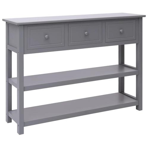 vidaXL Dressoir 108x30x76 cm massief paulowniahout grijs, Huis en Inrichting, Kasten | Dressoirs, Nieuw, Verzenden