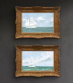 Rene Marie Dujardin (1913-2002) - Paire de voiliers en mer -