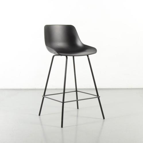 Barkruk Lund, zwart, 4-poot onderstel, Huis en Inrichting, Stoelen, Gebruikt, Ophalen of Verzenden