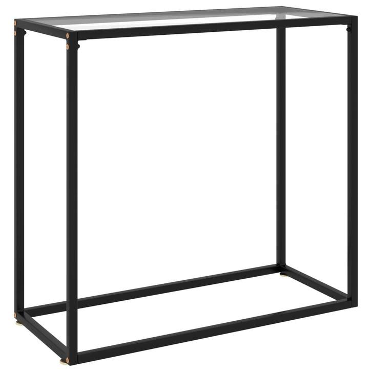 vidaXL Wandtafel 80x35x75 cm gehard glas transparant, Huis en Inrichting, Tafels | Bijzettafels, Nieuw, Verzenden