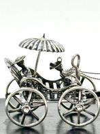 No reserve-Grote handgemaakte zilveren miniatuur Rijtuig met