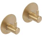 Differnz haak zelfklevend rond rvs goud 2 stuks, Huis en Inrichting, Woonaccessoires | Kapstokken, Nieuw, Overige materialen