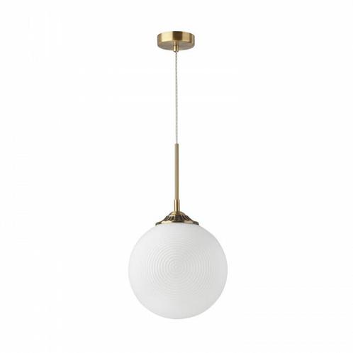Nova Luce Athena - hanglamp - goudkleurig met lampenkap van, Maison & Meubles, Lampes | Suspensions, Envoi