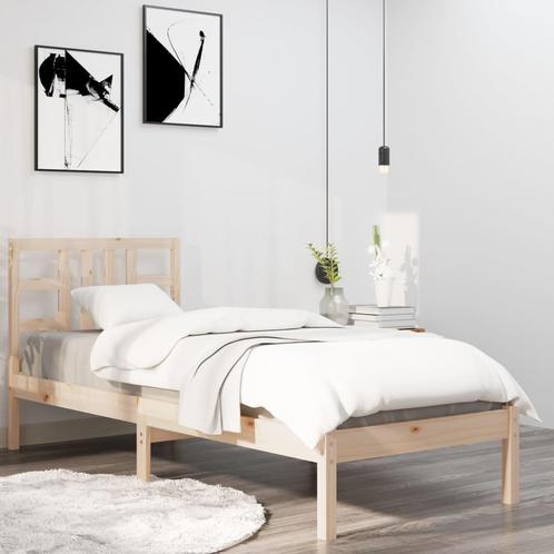 vidaXL Cadre de lit Bois massif 90x200 cm, Maison & Meubles, Chambre à coucher | Lits, Neuf, Envoi